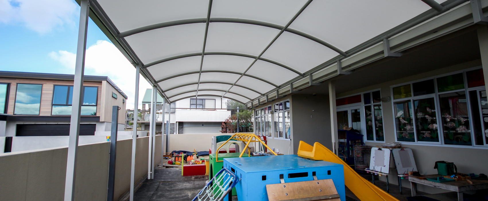 Reach Beach Kindergarten playground canopy by Fresco Shades