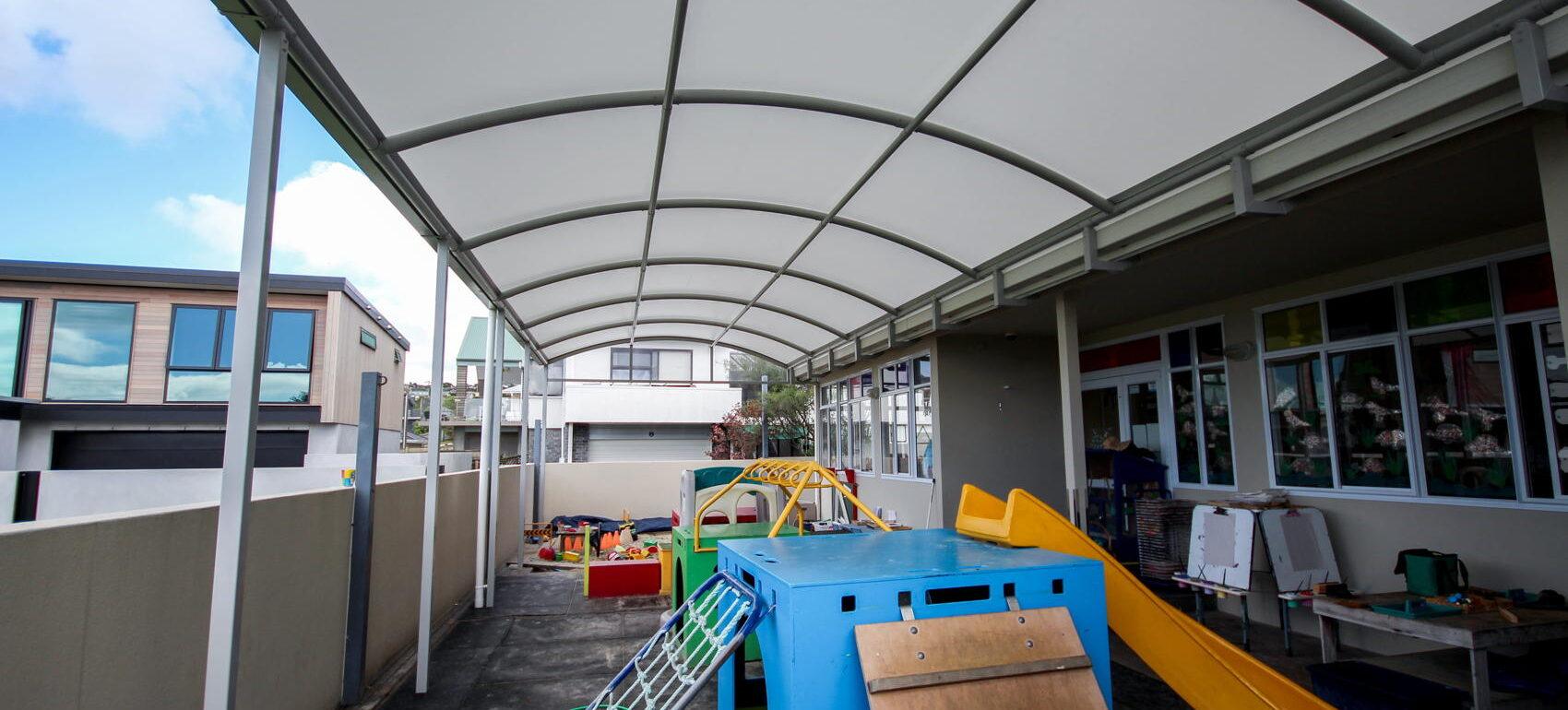 Reach Beach Kindergarten playground canopy by Fresco Shades